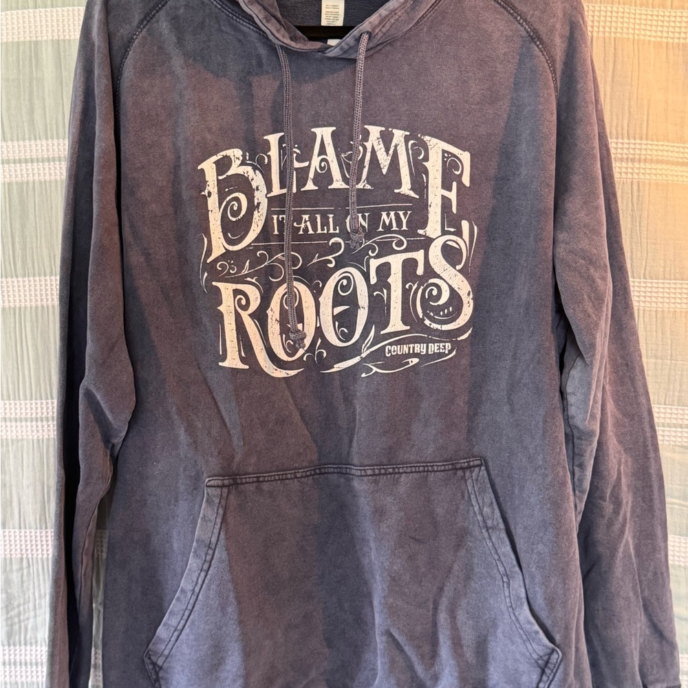 Graphic Hoodie with 'Blame It All On My Roots' Design